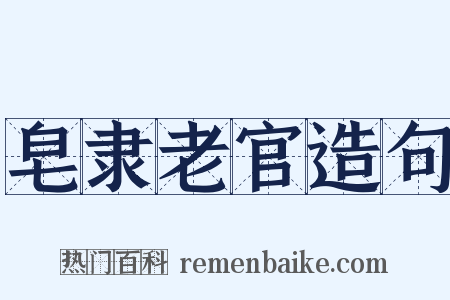 皂隶老官造句是什么意思的图片